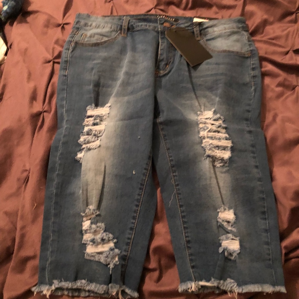 Distressed Bermuda Shorts